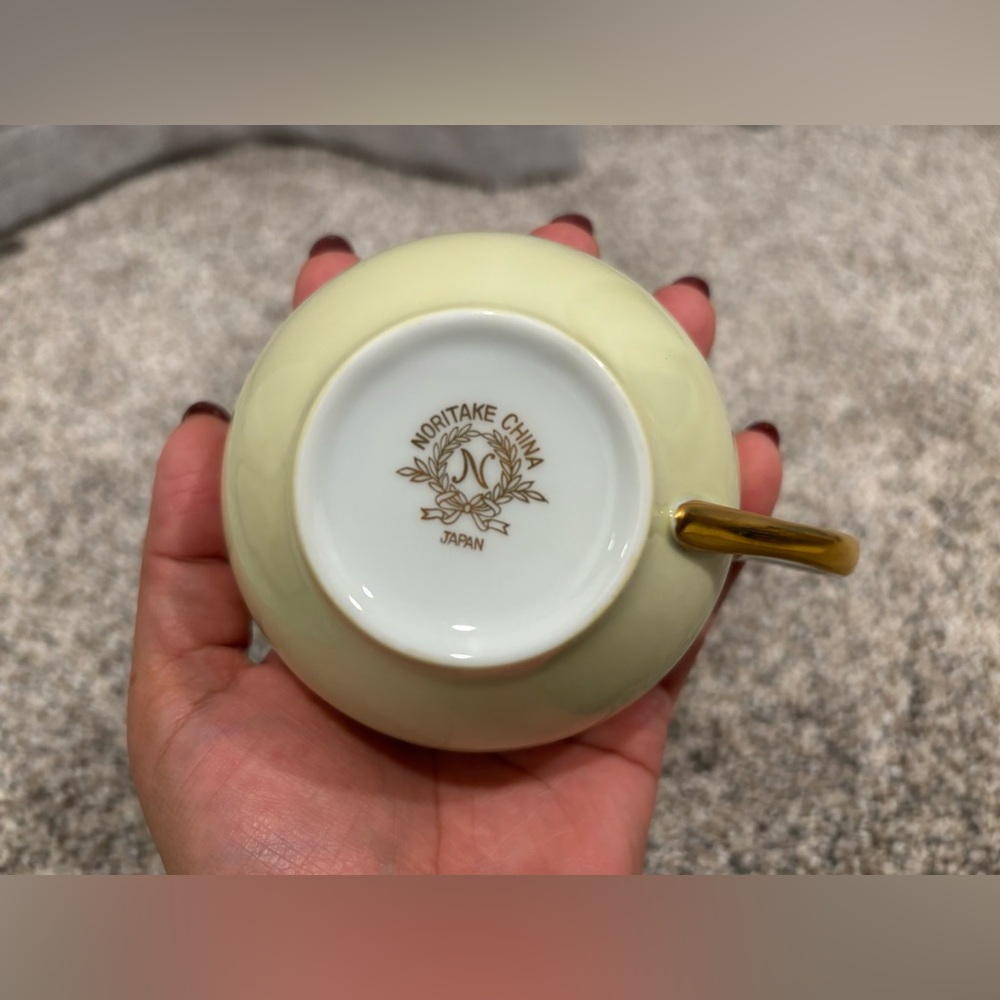 Vintage Noritake Pastel Yellow Snack Plate & Cup Set - Picture 10 of 11